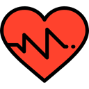 graph, Heart, medical, frequency, pulse, Beating, Pulse Rate Tomato icon