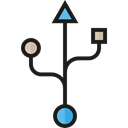 Multimedia, Usb, Connection, ui, technology, port, symbol, Usb Port Black icon