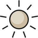 brightness, ui, illumination, star, sun, weather, light Black icon