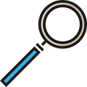 search, magnifying glass, zoom, detective, ui, Loupe, Tools And Utensils Black icon