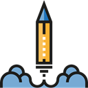 Rocket, transportation, transport, Space Ship, Rocket Ship, Space Ship Launch, Rocket Launch Black icon