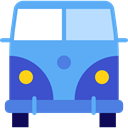 Car, transportation, transport, vehicle, Automobile, Volskwagen Van CornflowerBlue icon