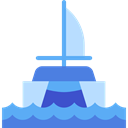 navigation, sailing, transportation, transport, ship, Navigational, Catamaran Black icon
