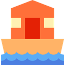 navigation, transportation, Boat, transport, ship, Navigational, House Boat Tomato icon