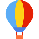 transportation, transport, flight, hot air balloon Black icon