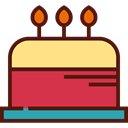 Food And Restaurant, Candles, Bakery, Birthday Cake, Cakes, birthday, cake, food Crimson icon