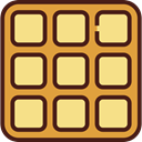 waffle, Bakery, Food And Restaurant, Dessert, sweet Khaki icon