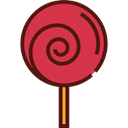 food, sugar, Dessert, sweet, Lollipop, Food And Restaurant Crimson icon
