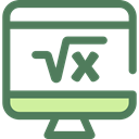 Computer, monitor, screen, education, maths DimGray icon