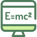 monitor, screen, science, education, physics, maths DimGray icon