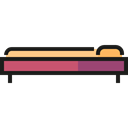 hotel, Sleepy, Hostel, Bed, Sleeping, Furniture And Household Black icon