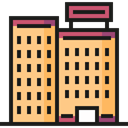 Architecture And City, hotel, buildings, Hostel, Holidays, vacations Khaki icon