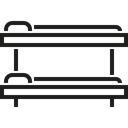 hotel, Rest, Hostel, Bed, bedroom, Bunk, Bunk Bed, Furniture And Household Black icon