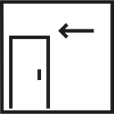 Multimedia, Exit, Control, Door, ui, log out, Furniture And Household Black icon