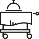 Service, hotel, Cart, Services, tray, covered, Room Service, Food And Restaurant Black icon