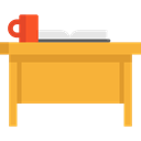 education, Chair, Classroom, Teacher Desk, Furniture And Household Goldenrod icon