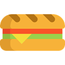 food, Lunch, meal, snack, Bread, sandwich, Food And Restaurant Goldenrod icon