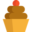 food, cupcake, muffin, Dessert, sweet, Bakery, baked, Food And Restaurant Goldenrod icon