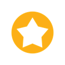 Circle, five point, star, gold, Favorite Orange icon
