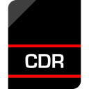 document, Cdr, File, Extension Black icon