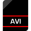 File, Extension, Avi, document Black icon