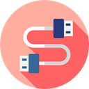 Cable, Connection, technology, port, electronics, Usb LightPink icon