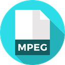 Files And Folders, document, File, Format, Archive, Extension, Mpeg Turquoise icon