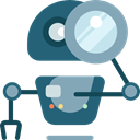 magnifying glass, robot, seo, Searching, Loupe, Seo And Web Icon