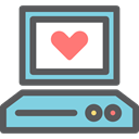 Computer, monitor, screen, Heart, television, technology, electronics DimGray icon