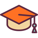 Cap, education, Graduate, mortarboard Black icon