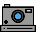 picture, interface, digital, instant, technology, electronics, photograph, photo camera, Instant Camera DarkGray icon