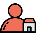 Home, house, people, Agent, seller, real estate Coral icon