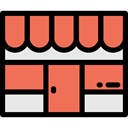 food, Business, store, commerce, Shop, Architecture And City Coral icon