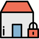 house, Lock, security, padlock, privacy, buildings, real estate Lavender icon
