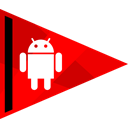 media, online, Social, Android Red icon