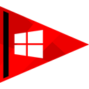 media, windows, online, Social Red icon