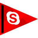 media, online, Social, skyp Red icon