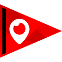 media, online, Social, Periscope Red icon