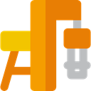 industry, Factory, robotics, Industrial Robot DarkOrange icon