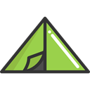 nature, Camping, Forest, Tent, woods, rural Black icon