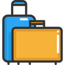 baggage, travelling, Tools And Utensils, suitcase, travel, luggage, Suitcases Goldenrod icon