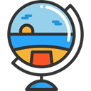 globe, planet, travel, Geography, Holidays, Planet Earth, Earth Globe, Earth Grid DarkSlateGray icon