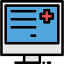 medical, Medical History, Healthcare And Medical, Man, Computer, monitor, doctor CornflowerBlue icon