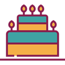 birthday, cake, food, Dessert, Celebration, Bakery, Birthday Cake, Birthday And Party Brown icon