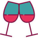 Alcohol, food, toast, Birthday And Party, Glasses, wine, party Black icon