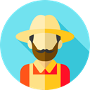 Avatar, job, Social, Farmer, user, profile, profession, Professions And Jobs SkyBlue icon