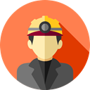 user, profile, Avatar, job, Social, profession, Miner, Professions And Jobs Coral icon