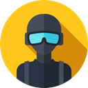 Swat, Professions And Jobs, Avatar, job, Social, profession, user, profile Gold icon