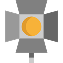 cinema, light, photography, Spotlight, technology, electronics, filming Gray icon