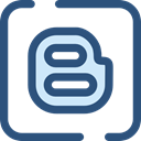 Logo, blog, social media, blogger, social network, logotype, Logos, Brands And Logotypes DarkSlateBlue icon